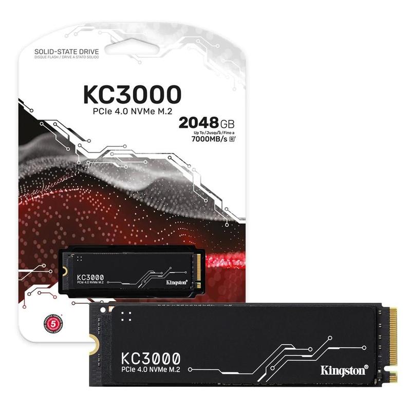 SSD M.2 2TB Kingston KC3000 NVMe PCIe 4.0 x4 Leitura 7000 MBs